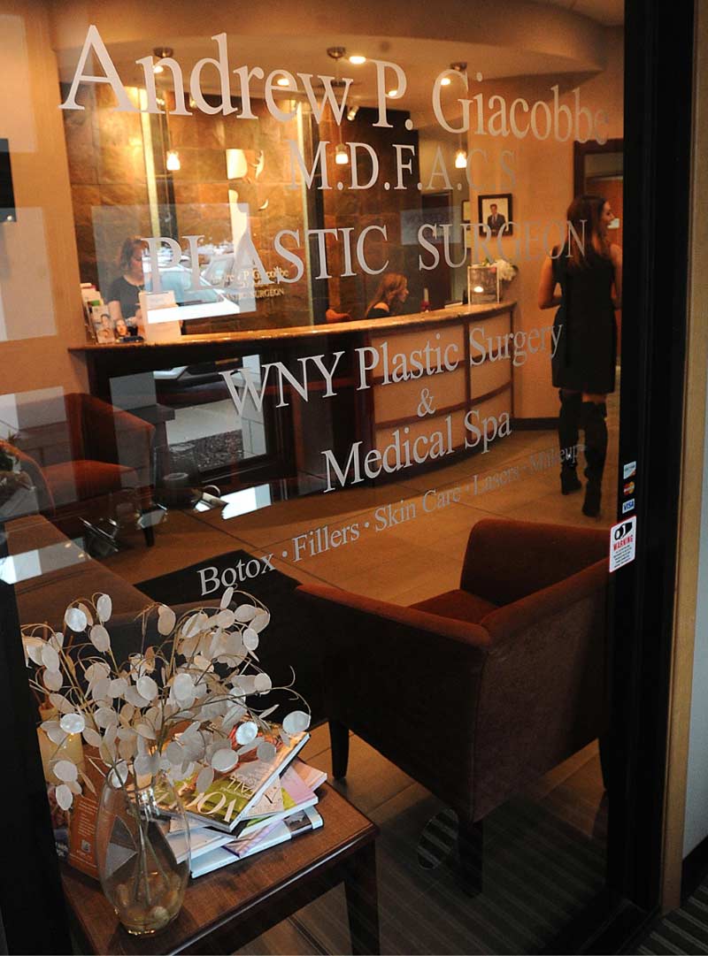 Lobby of WNY Plastic Surgery through a window